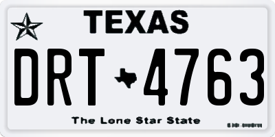TX license plate DRT4763