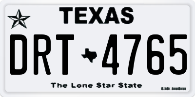 TX license plate DRT4765