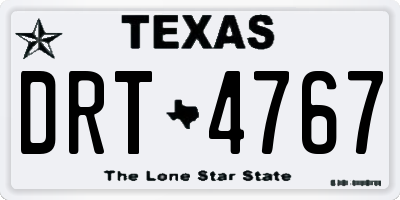 TX license plate DRT4767