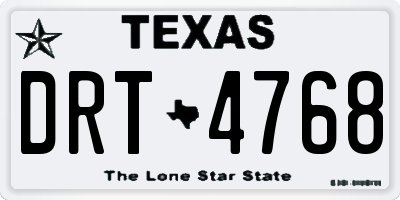 TX license plate DRT4768