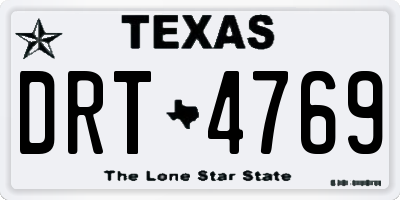 TX license plate DRT4769