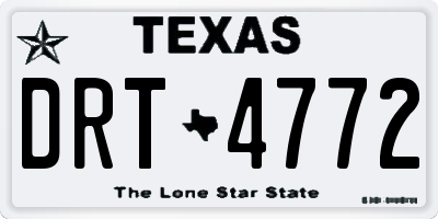 TX license plate DRT4772