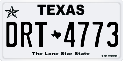 TX license plate DRT4773