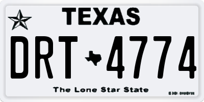 TX license plate DRT4774