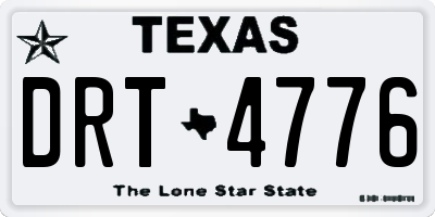 TX license plate DRT4776