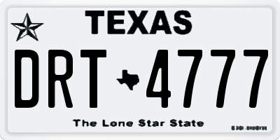 TX license plate DRT4777