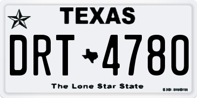 TX license plate DRT4780