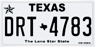 TX license plate DRT4783