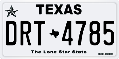 TX license plate DRT4785