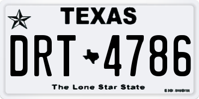 TX license plate DRT4786