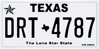 TX license plate DRT4787