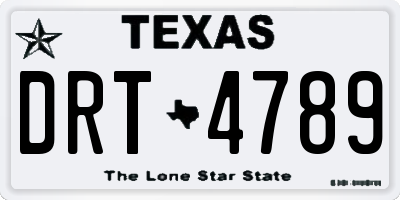 TX license plate DRT4789