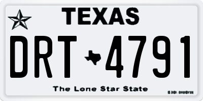 TX license plate DRT4791