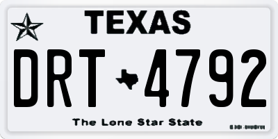 TX license plate DRT4792