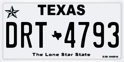TX license plate DRT4793