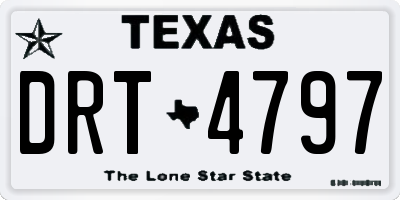 TX license plate DRT4797