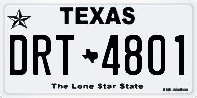 TX license plate DRT4801