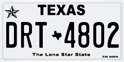 TX license plate DRT4802