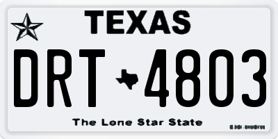 TX license plate DRT4803