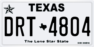 TX license plate DRT4804