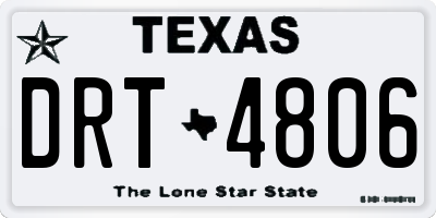 TX license plate DRT4806