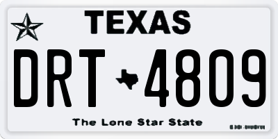 TX license plate DRT4809