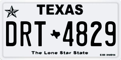 TX license plate DRT4829
