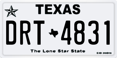 TX license plate DRT4831