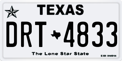 TX license plate DRT4833