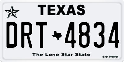 TX license plate DRT4834