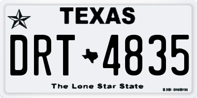 TX license plate DRT4835