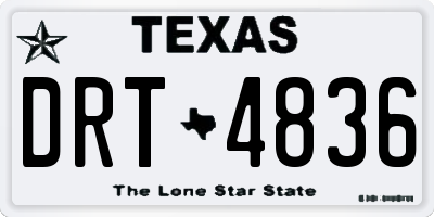 TX license plate DRT4836