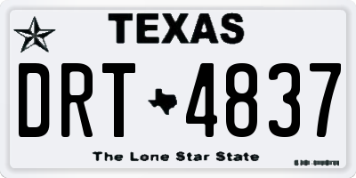 TX license plate DRT4837