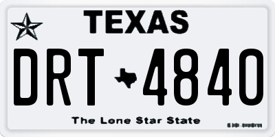 TX license plate DRT4840
