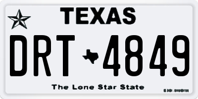 TX license plate DRT4849