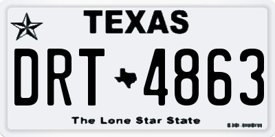TX license plate DRT4863