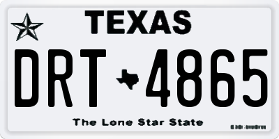 TX license plate DRT4865