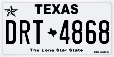 TX license plate DRT4868