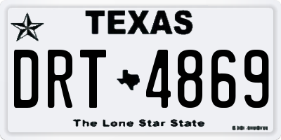 TX license plate DRT4869