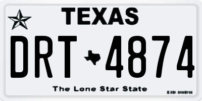 TX license plate DRT4874