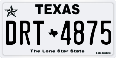 TX license plate DRT4875