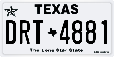 TX license plate DRT4881
