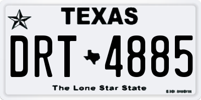 TX license plate DRT4885