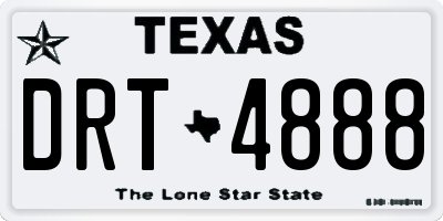 TX license plate DRT4888