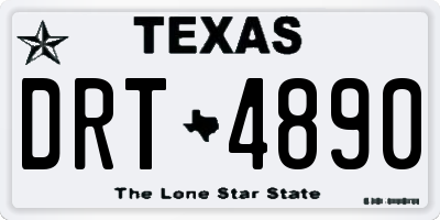 TX license plate DRT4890