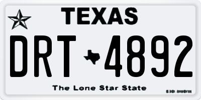 TX license plate DRT4892