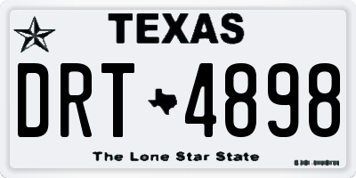 TX license plate DRT4898