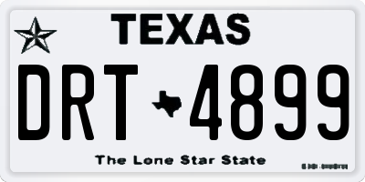 TX license plate DRT4899