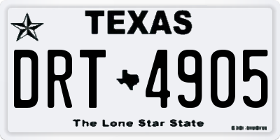 TX license plate DRT4905