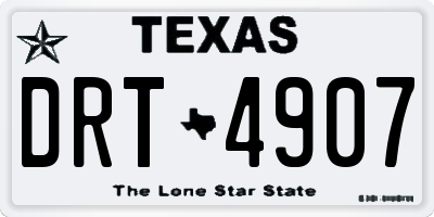 TX license plate DRT4907